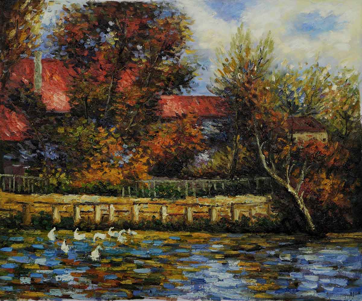 Duck Pond - Pierre Auguste Renoir Painting